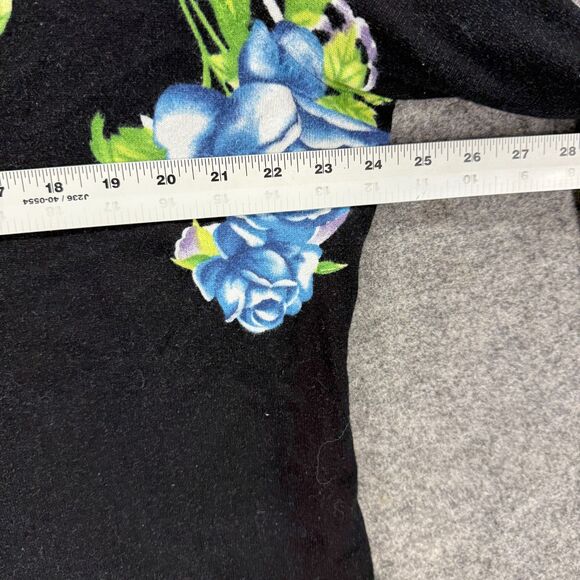 Notations Cardigan Women 2X Plus Black Floral Button Up Long Sleeve Cotton - Picture 6 of 8